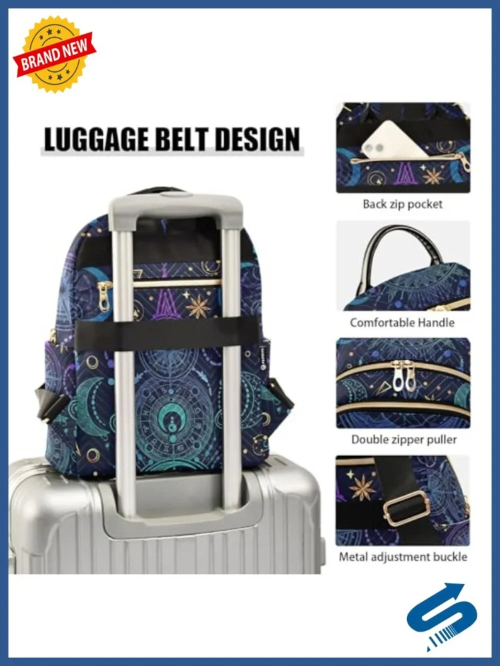 Small Quilting Backpack Purse with Anti-Theft Pocket